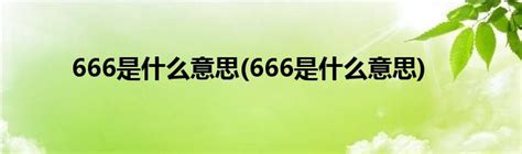 66意思|666